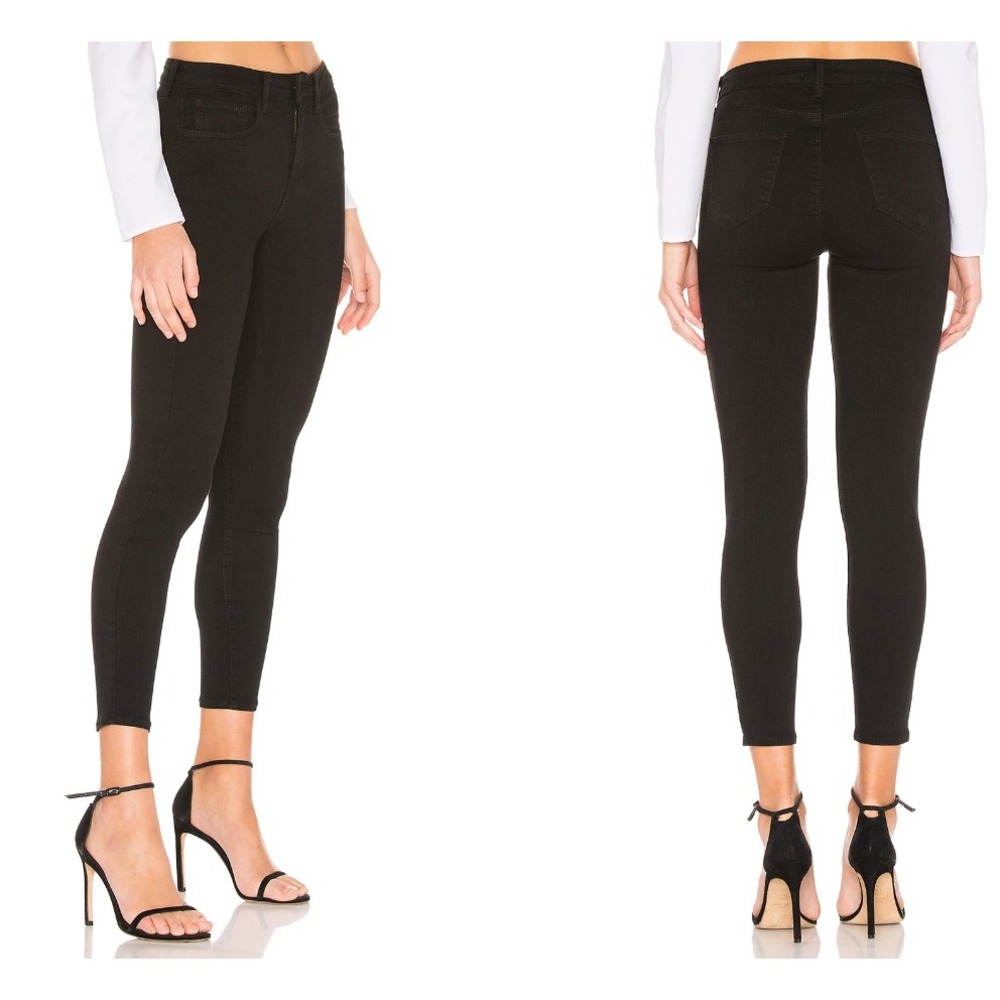 NWT L'AGENCE Margot Skinny Jeans – Black – Size 24 - Picture 3 of 5
